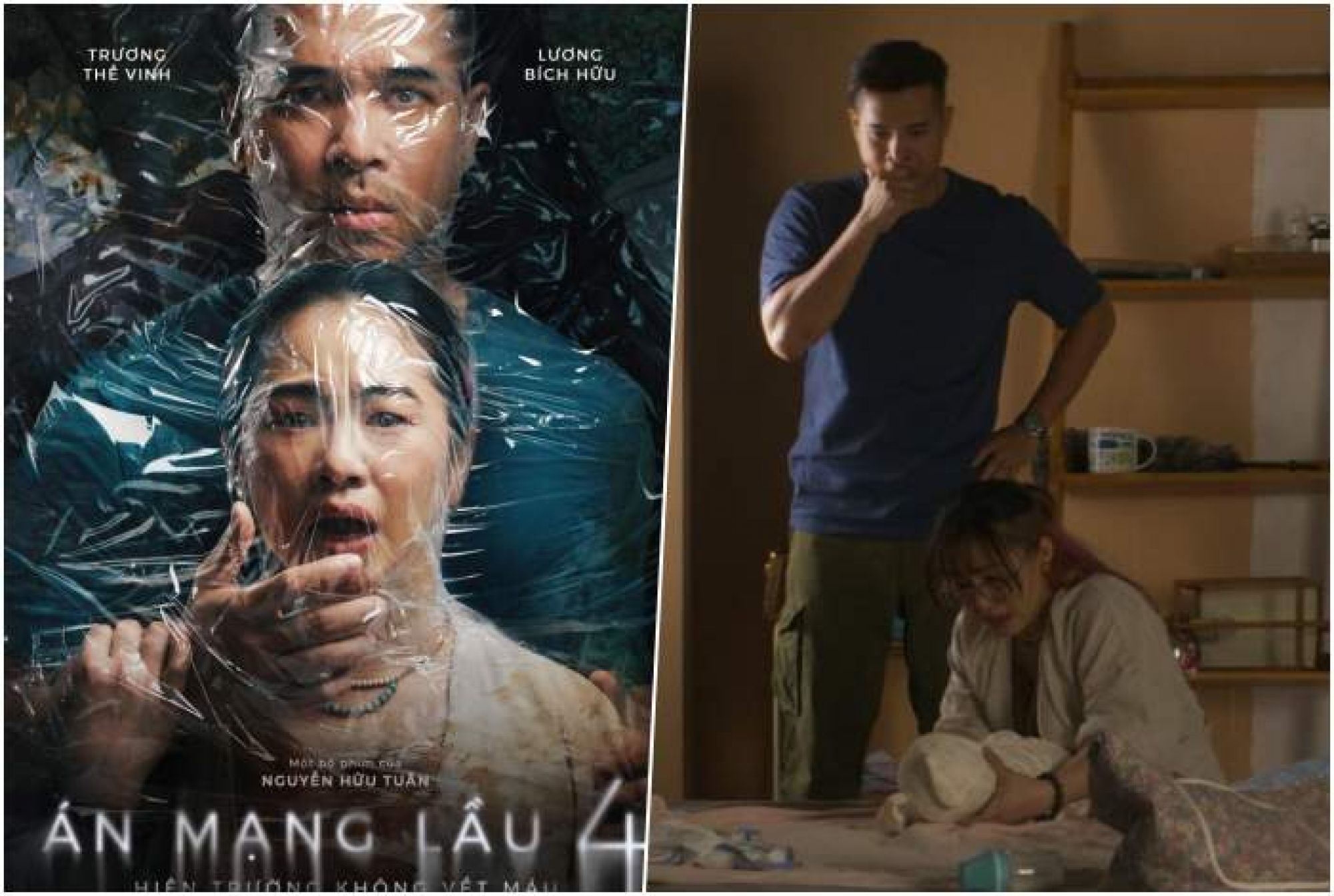 Lương Bích Hữu “ngộp thở” bởi Trương Thế Vinh trên teaser poster phim “Án mạng lầu 4”