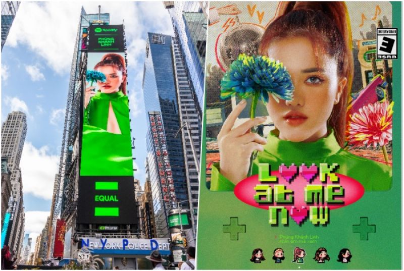 Fan phấn kh&iacute;ch trước h&igrave;nh ảnh Ph&ugrave;ng Kh&aacute;nh Linh bừng s&aacute;ng giữa Quảng trường Thời đại